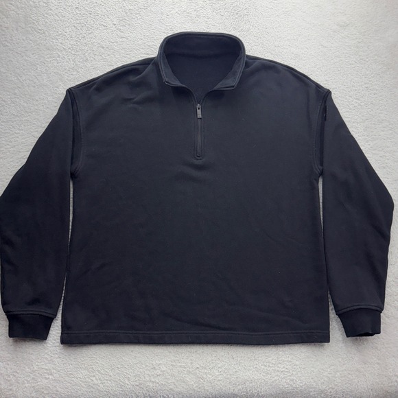 ALO Yoga Other - Alo Yoga Mens Black Quarter Zip Fleece Pullover Mock Neck Sweatshirt XL